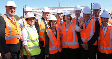 Image of the Prime Minister's visit to the Moreton Bay Rail Link project site